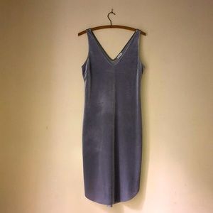 Gentle Fawn Collection silver velvet slip dress, size M